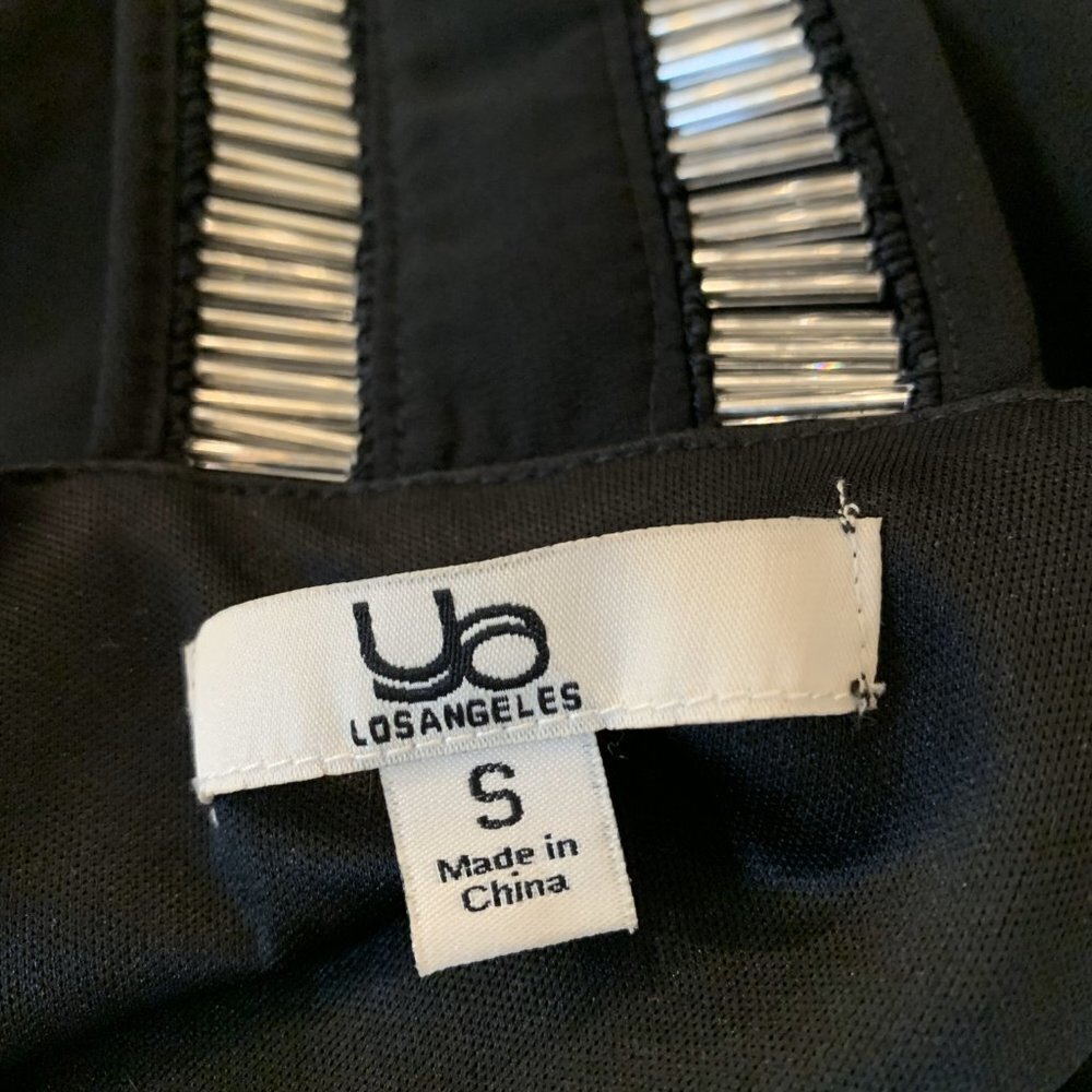 Little Black Dress, w/silver beading, adjustable straps, Midi length, size S - Picture 6 of 6